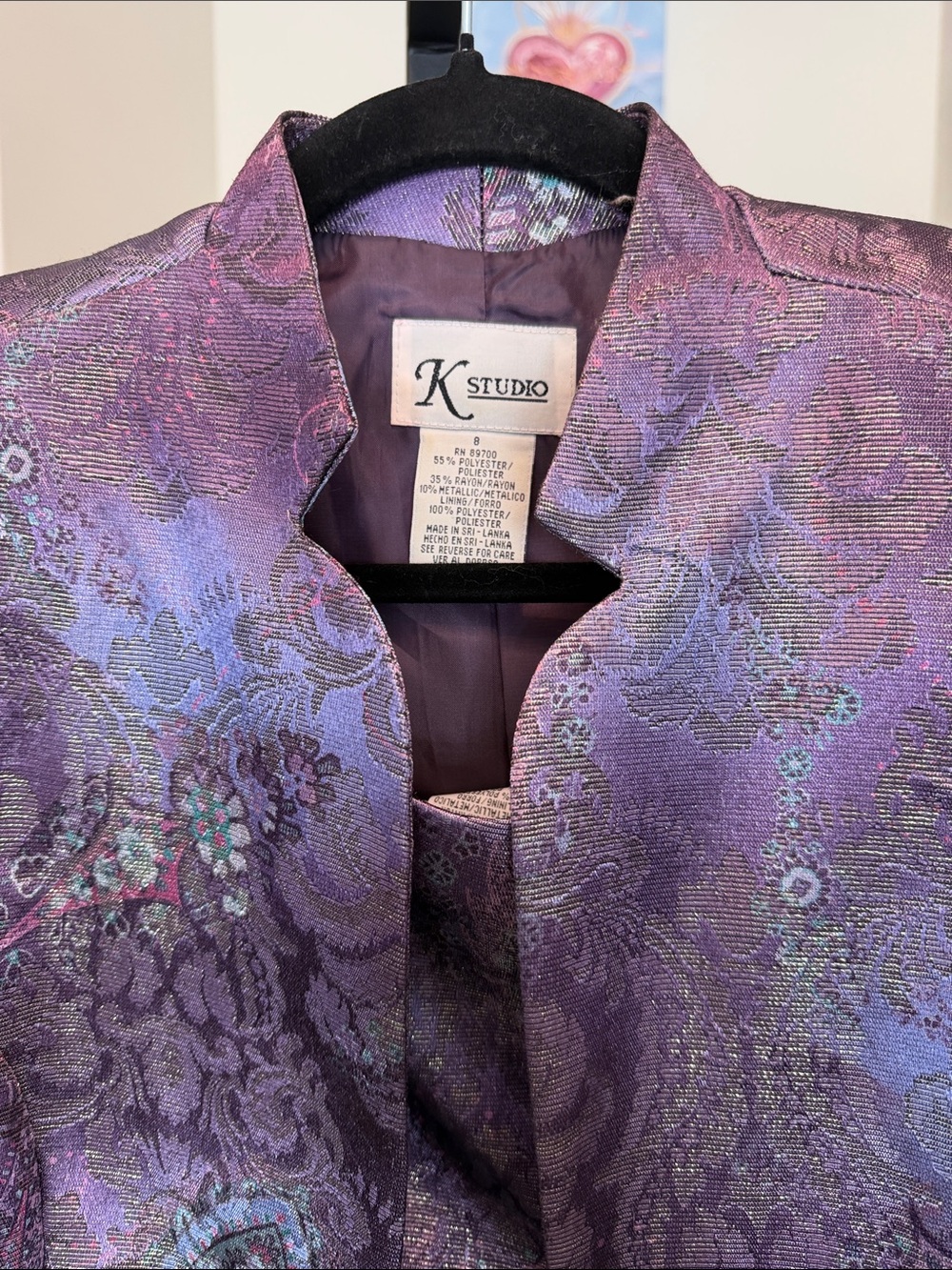 Purple 3 piece suit blazer set size 8 - Picture 2 of 5